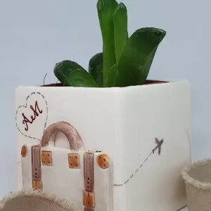 Vasetto Porcellana Dipinto A Mano “Tema Viaggio”