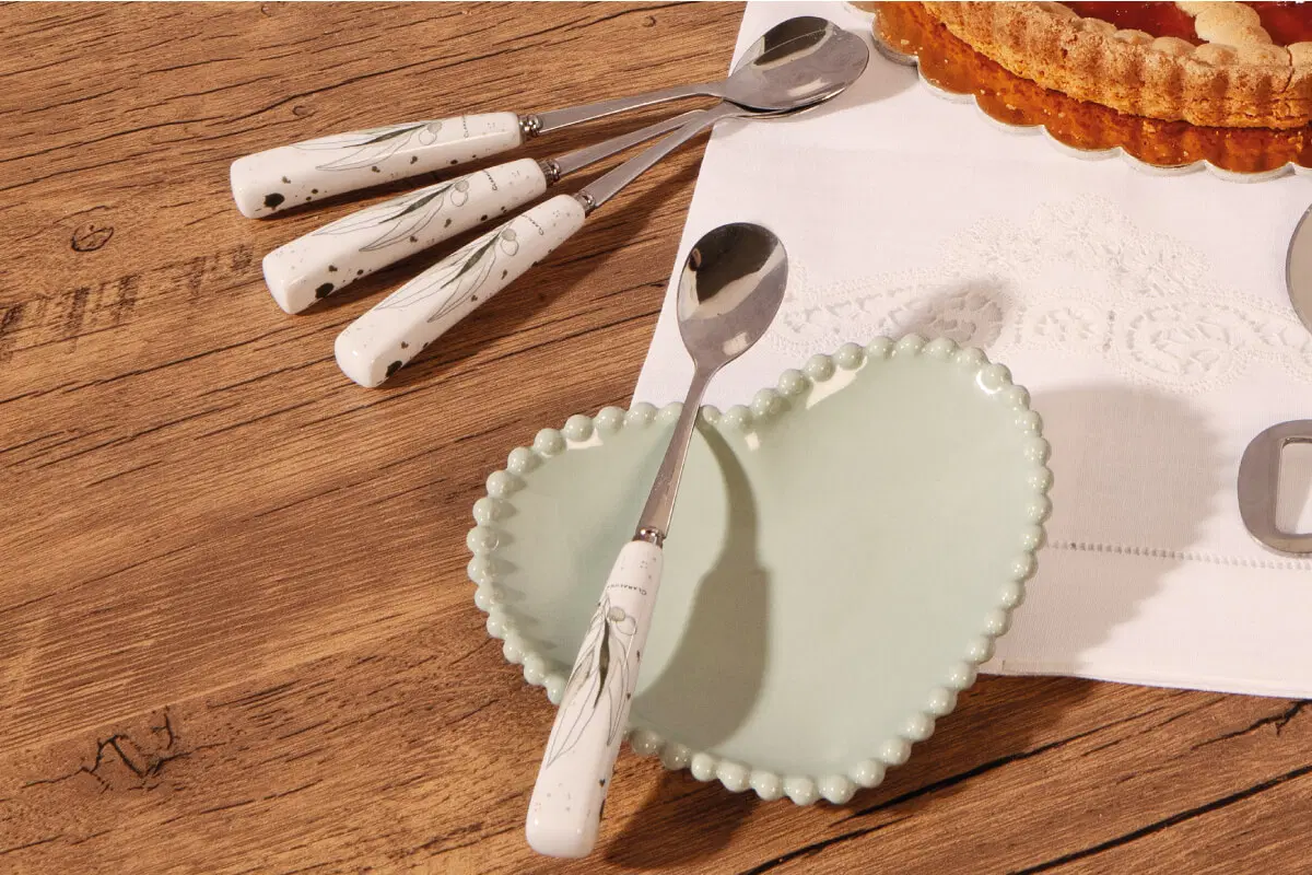 Set 4 cucchiaini dolce foglie Claraluna - immagine 2