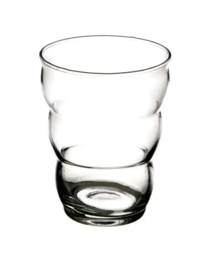 Vaso in vetro ondulato per orchidee diametro 14 alto 18 cm
