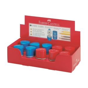 Temperamatite Faber-Castell Grip 2001: confezione-espositore da banco con 10 pz., corpo diversi: rosso (3), blu (7)