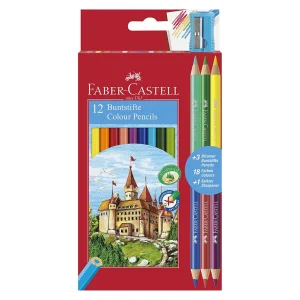 Matite colorate Faber-Castell Il Castello Eco + Biocolor: astuccio appendibile con 12 u.