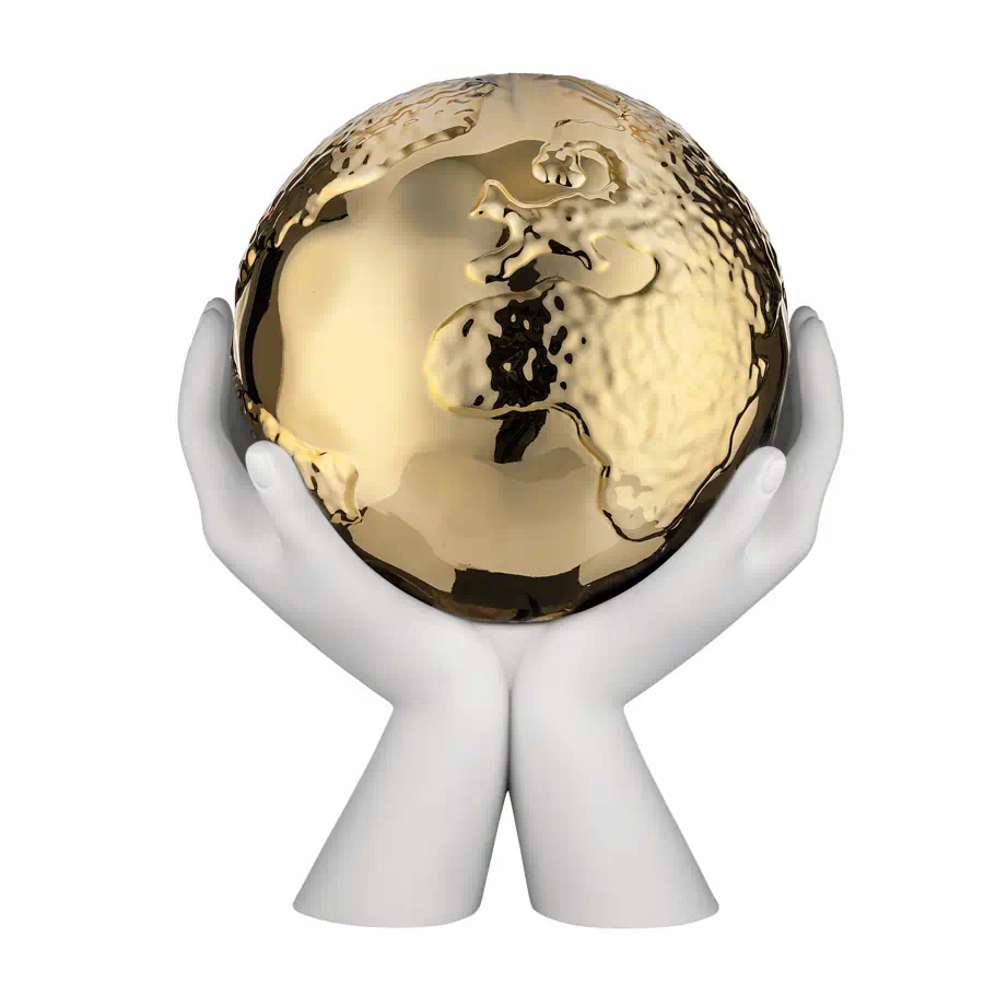 “Il mondo tra le Mani” Bianco/Oro - immagine 2