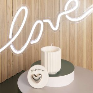 Scatola candela con cuore silver 24112