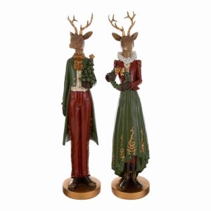 Coppia Renne Natalizie h.46cm