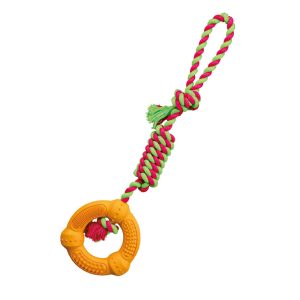 Corda gioco con anello per cani