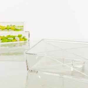 6 Scatoline in plexiglass con divisorio 16X10X5 cm porta confetti