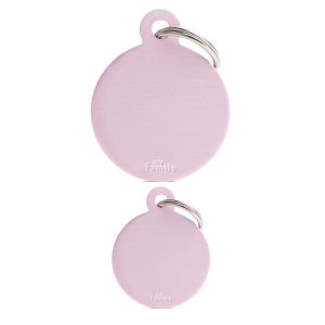 Medaglietta Basic Cerchio Rosa in Alluminio personalizzata