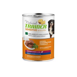 Natural Trainer Sensitive No Gluten in salsa per Cani Medium&Maxi – Pack 6 pezzi x400g