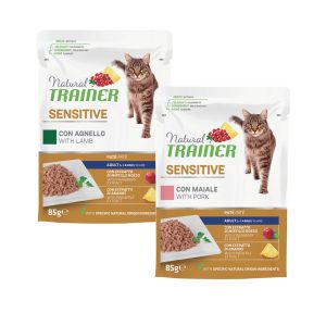 Natural Trainer Sensitive in salsa per Gatti – Pack 12 pezzi x85g
