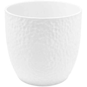 Porta vaso da interno in ceramica lavorata per piante vaso 32 cm Bianco