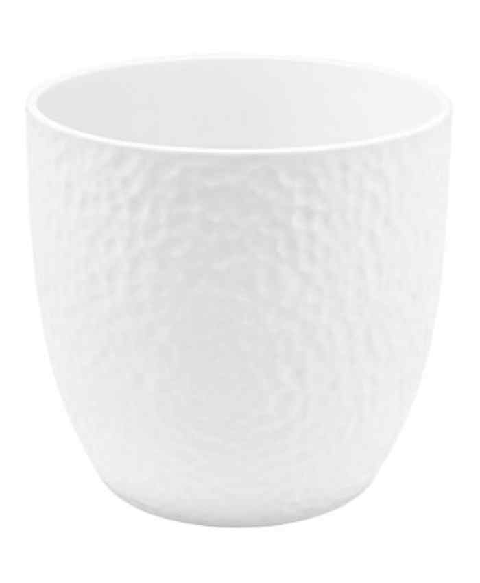 Porta vaso da interno in ceramica lavorata per piante vaso 32 cm Bianco - immagine 2