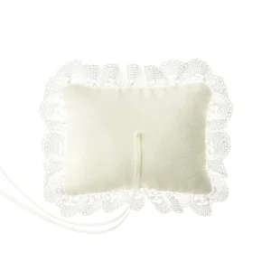 Cuscino PortaFedi Piccolo Bianco con pizzo