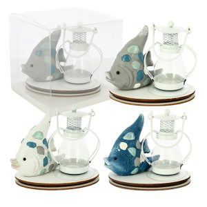 LANTERNA CON PESCE MOSAICO LINEA MARE