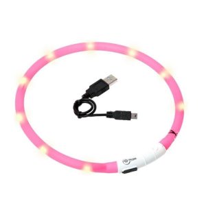 COLLARE LED NERA ROSA 20-70CM 16MM