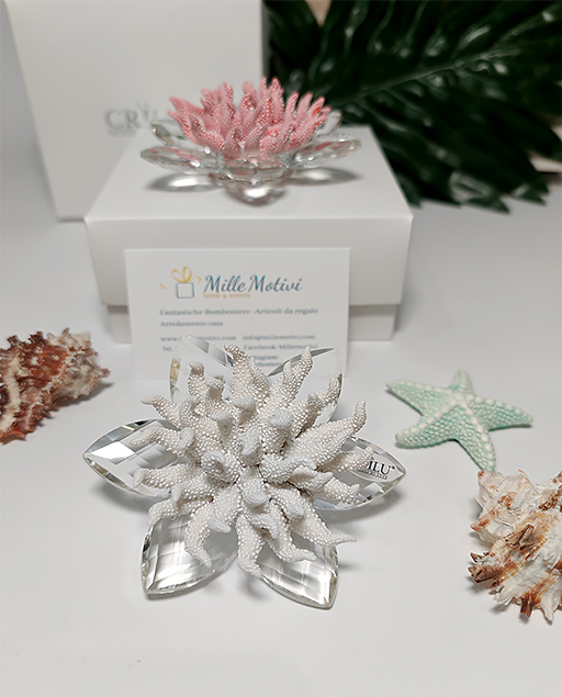 CORALLO GOCCE DI RUGIADA SU PETALI CRISTALLO - immagine 2
