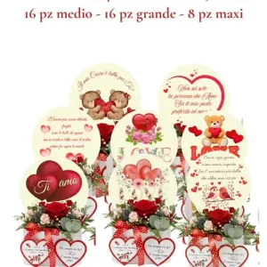 PACCHETTO DEDICALOVE – 40 Flowerbox personalizzate con dedica in 3 misure