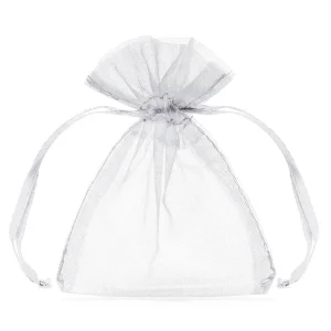 Sacchetti in Organza Bianchi Con Tirante Da 10 Cm (WRG5-008)