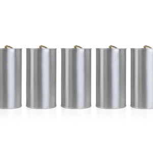 5 Lattine Auto Sposi Metallo Silver