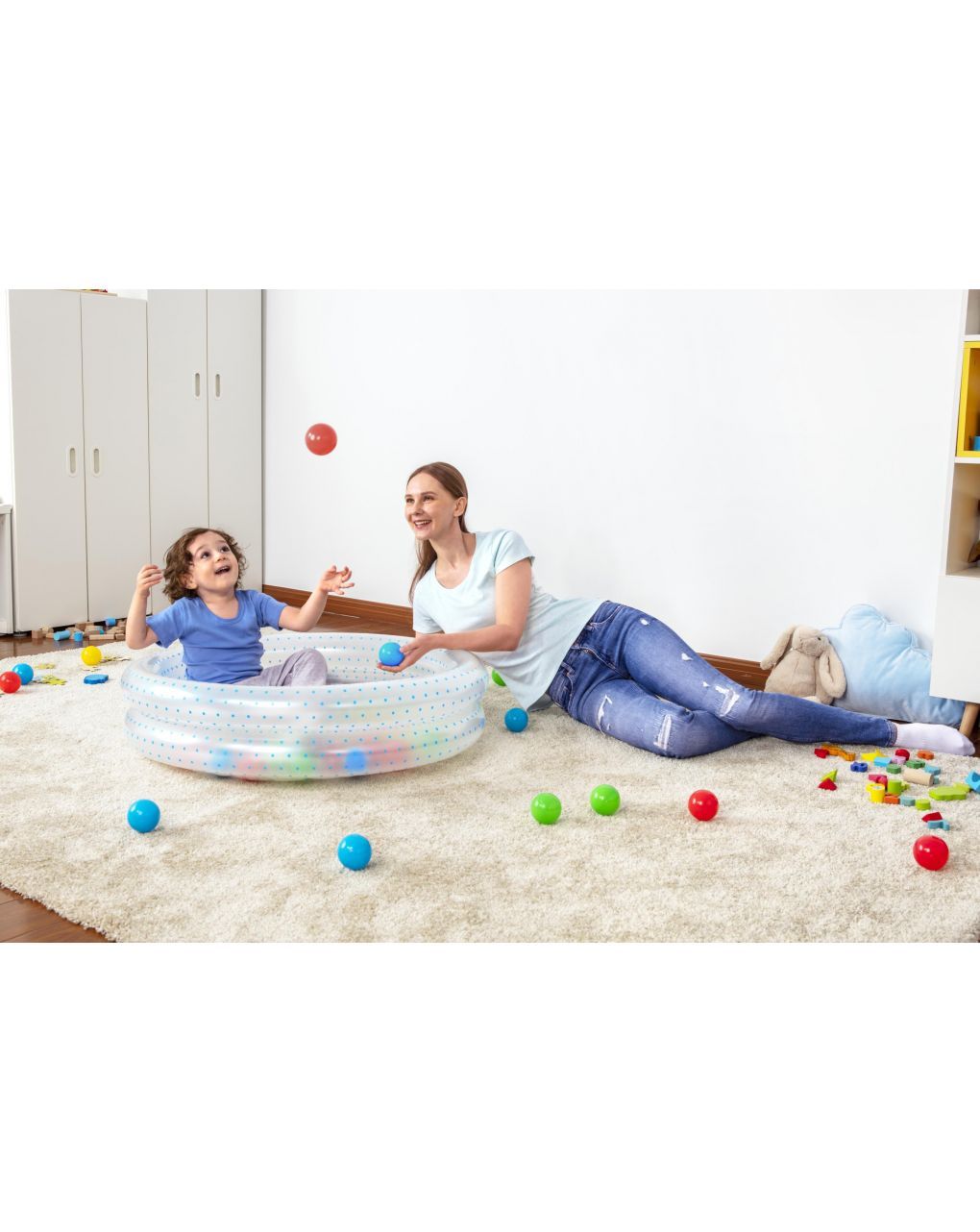 Piscina baby 2 anelli 91×20 altezza – 2 colori assortiti. include 50 palline colorate – bestway - immagine 4