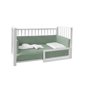 Letto infinito bianco c/tessile muslin verde – italbaby
