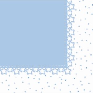 Tovagliolo carta 33×33 cm – 20 pezzi – baby stelle azzurro